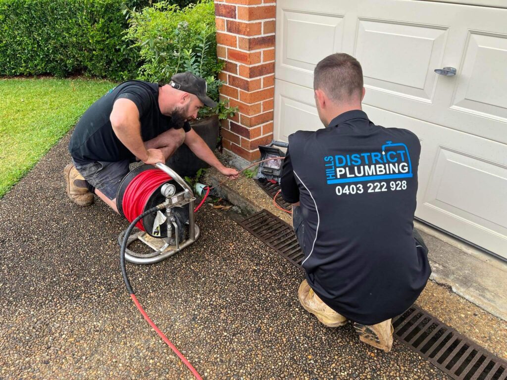 Plumbers in Castle Hill clearing a blocked drain